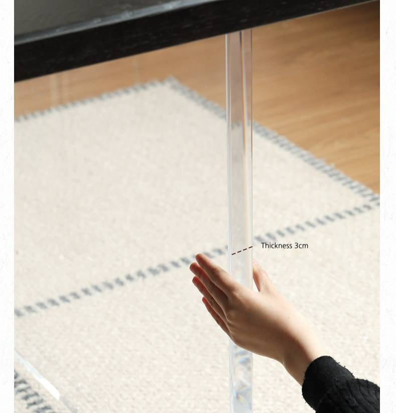 Ash Solid Wood Suspended wabi-sabi style black Dining Table