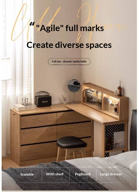 Ash Solid Wood Modern Minimalist Vanity Table