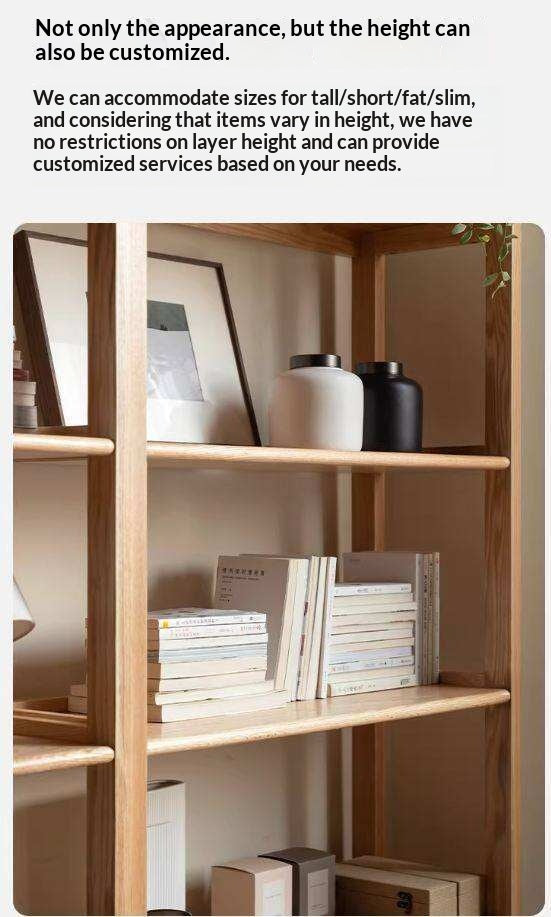 Oak Solid Wood Multi-Layer Bookshelf