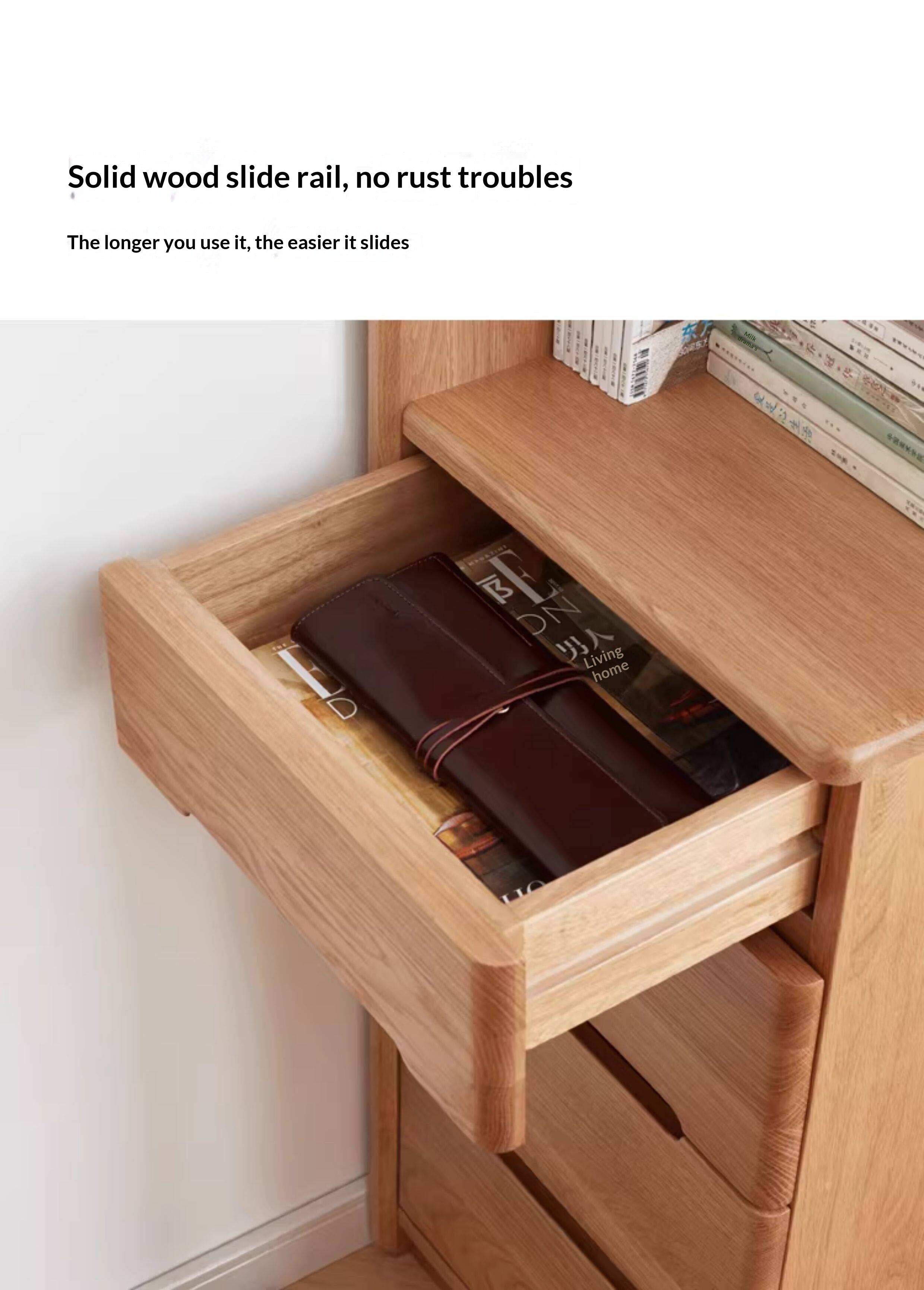 Oak Solid Wood Bookcase Free Combination Floor-to-ceiling Bookshelf