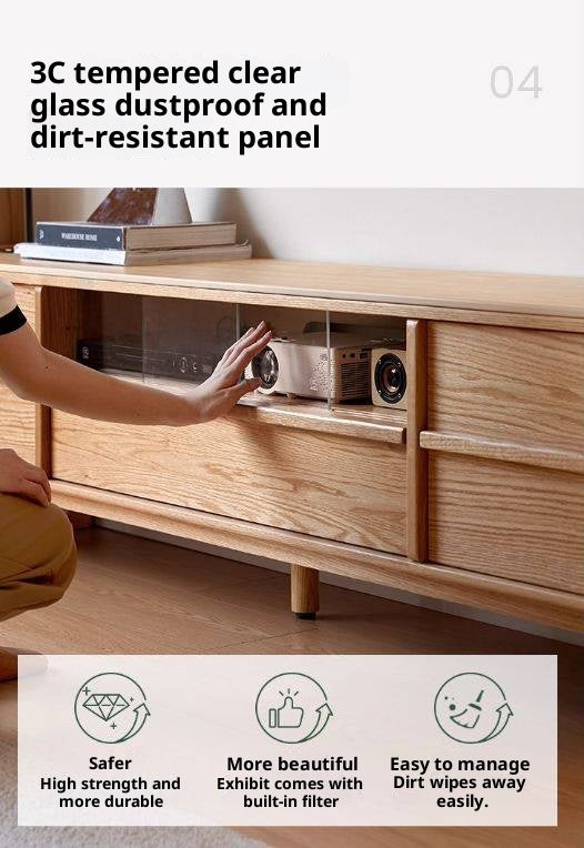 Oak Solid Wood Modern Minimalist TV Cabinet