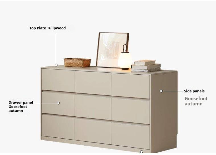 Tulipwood Solid Wood, Solid RubberWood Light Luxury Six-Drawer Chest