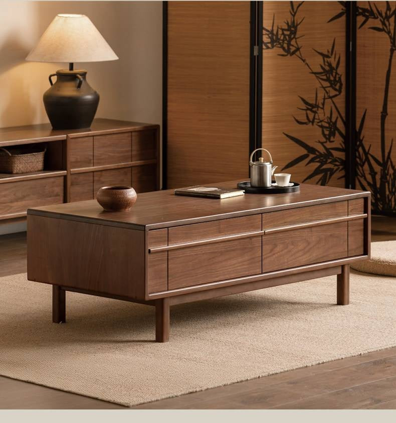 Black Walnut Solid Wood Modern Casual Coffee Table