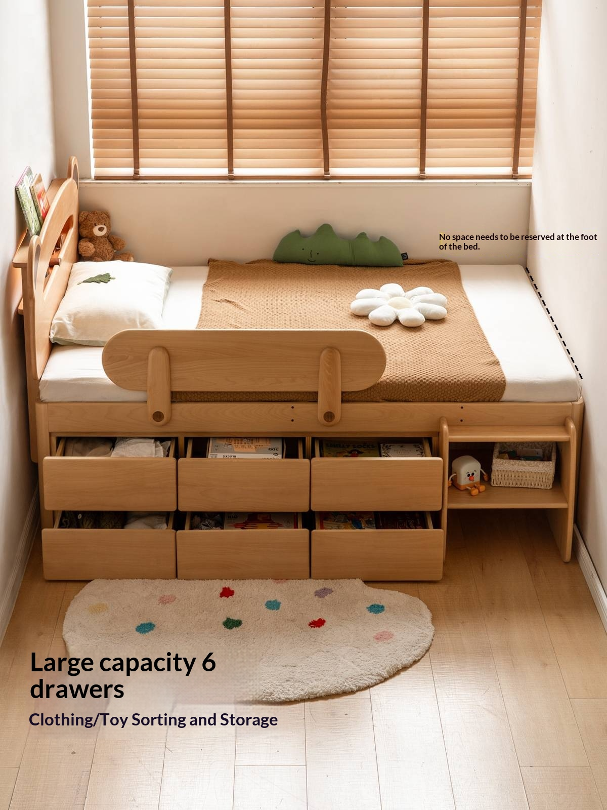 Beech Solid Wood Children's Night Light Storage Loft Bed