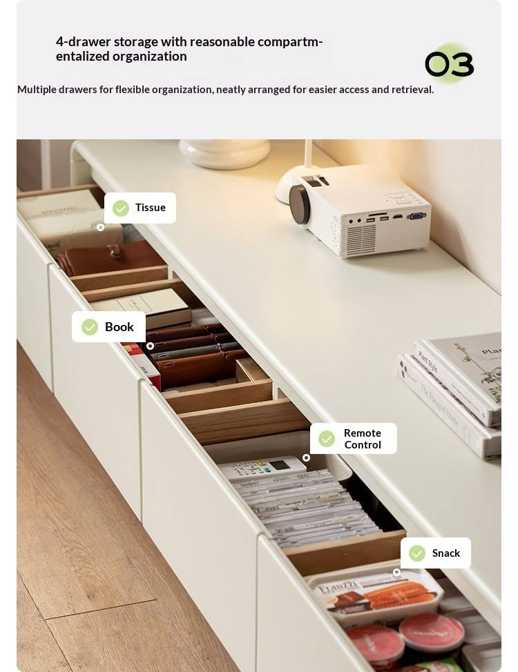 Solid RubberWood French Cream Style TV Cabinet.