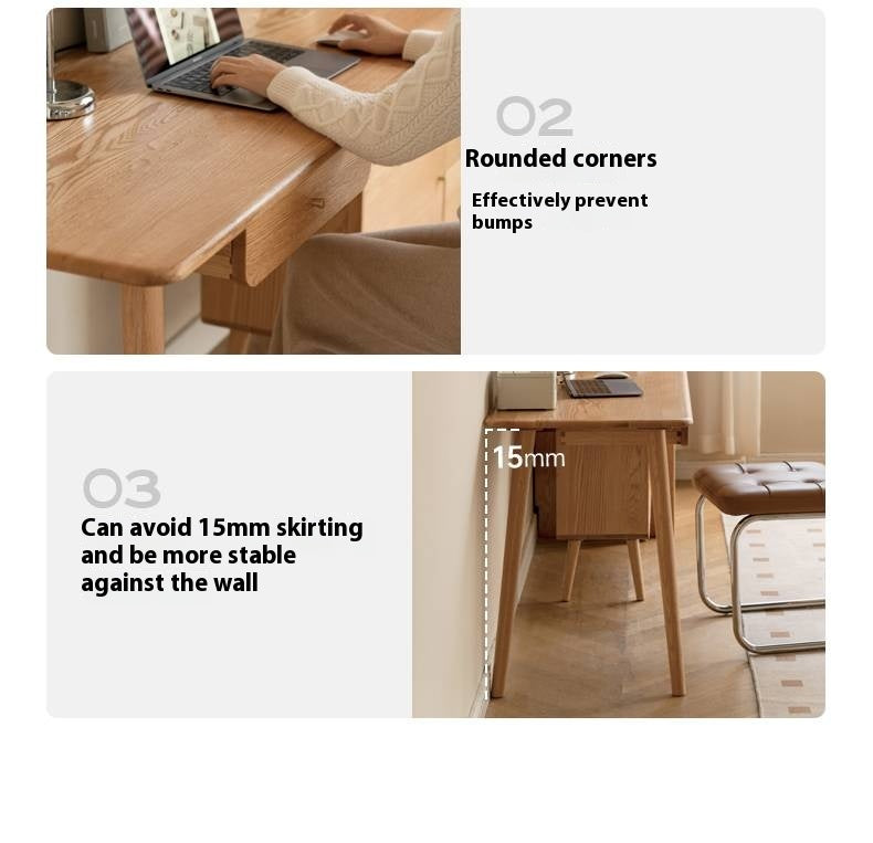 Oak Solid Wood Telescopic Office Desk