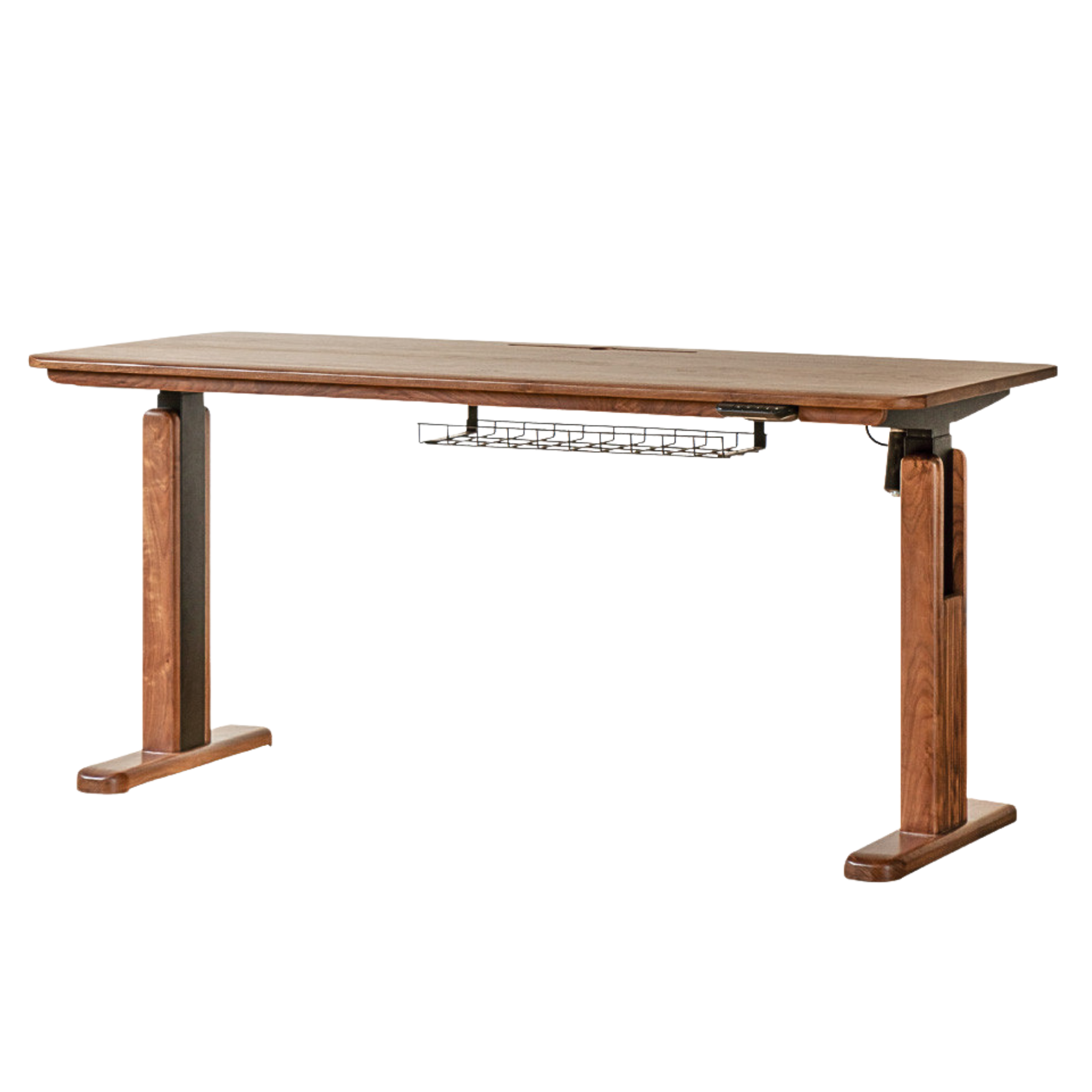 Black Walnut Solid Wood Electric Elevating Desk-