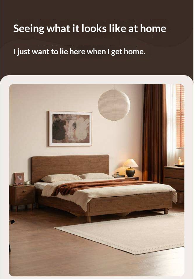Black Walnut Solid Wood Italian Luxury Storage Bed