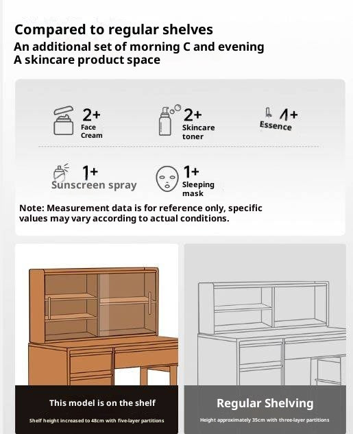 Cherry Solid Wood Retro Skeleton Line Makeup Table