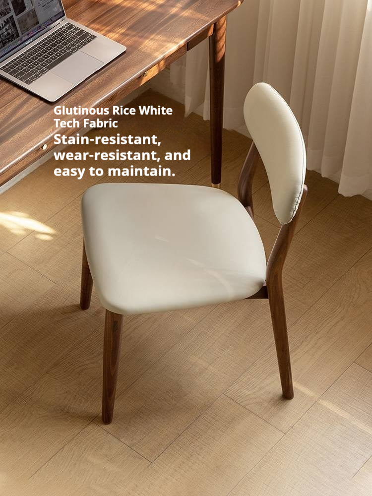 Set 4pcs Black Walnut Solid Wood Home Soft Back Dining Chair