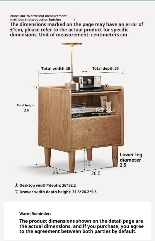 Black Walnut, White Ash, Cherry, Poplar, Tulipwood, Solid Rubberwood Modern Nightstand