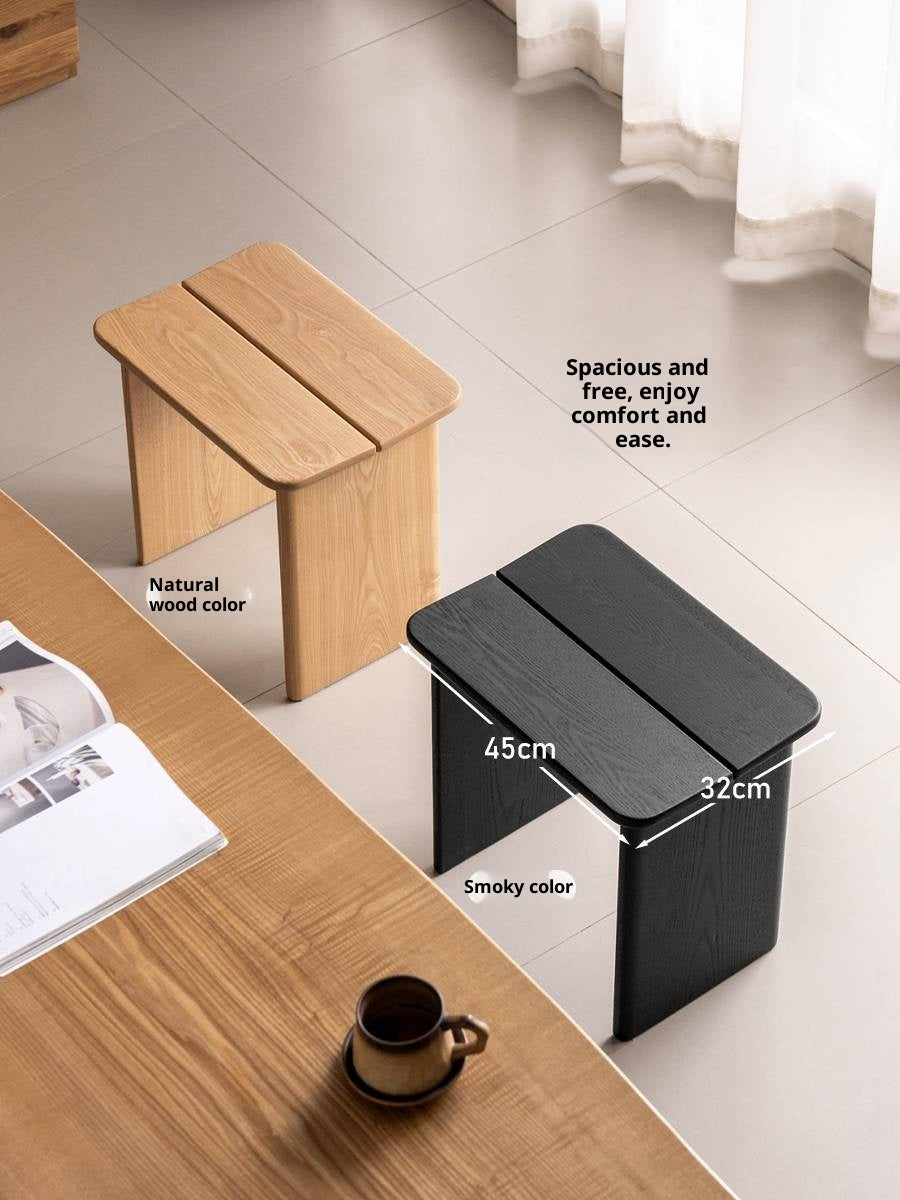 Ash Solid Wood Wabi-Sabi Style Square Chairs