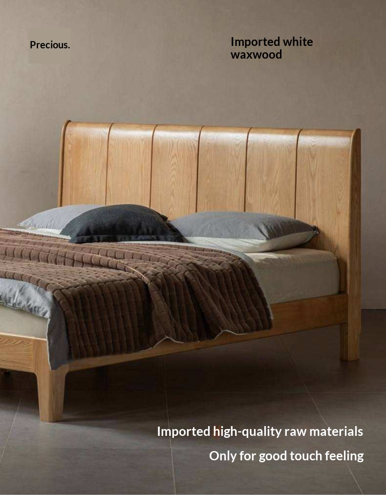 Ash Solid Wood Channel Tufted Platform Bed