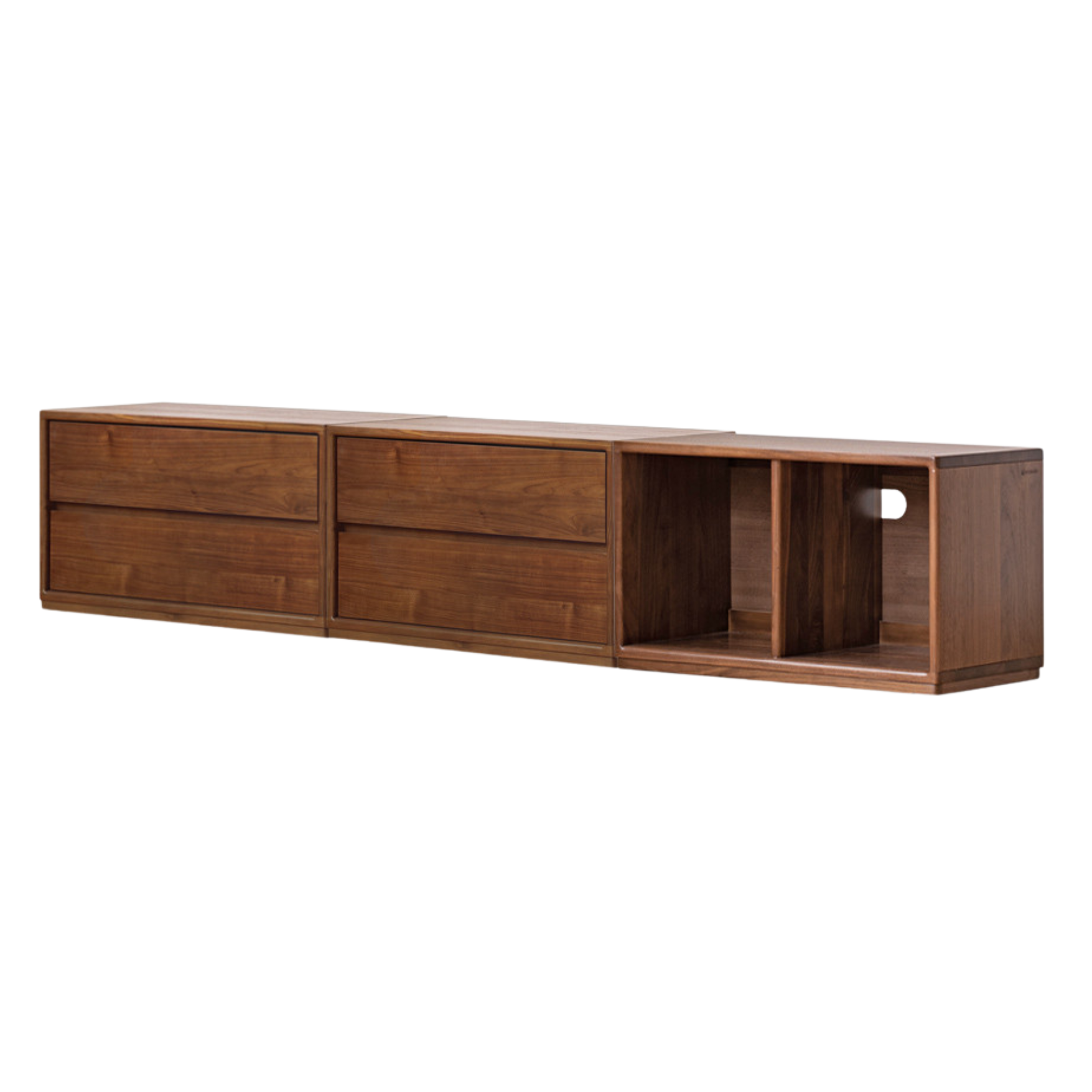 Black walnut Solid wood TV cabinet modern module combination storage-