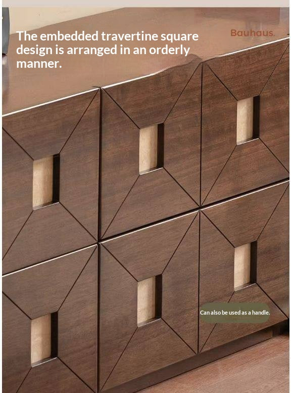 Sandalwood Solid Wood Vintage TV Cabinet with Floor Standing and Storage Space