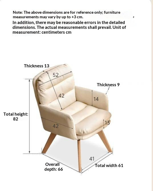 Beech Solid Wood Leather Soft Backrest Chair