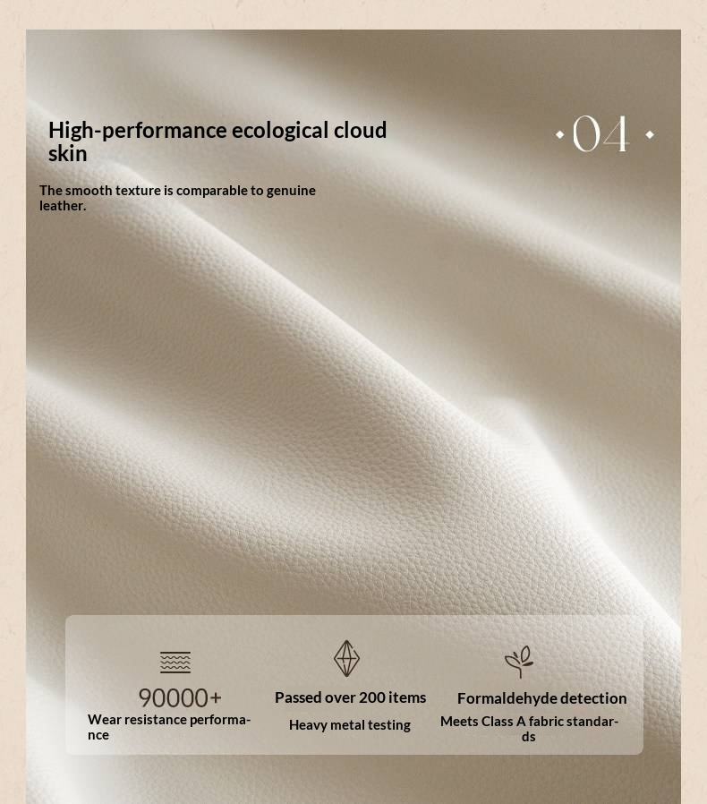 Eco-Friendly Cloud Leather Box Bed — French Retro Style with Wave Ripple Design