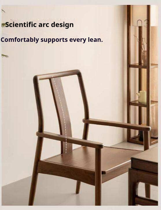 Black Walnut Solid Wood Tea Chair