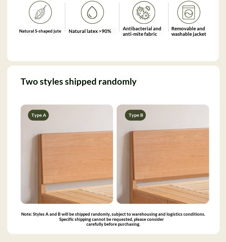 Cherry Solid Wood Storage Bed with Side Storage Drawers