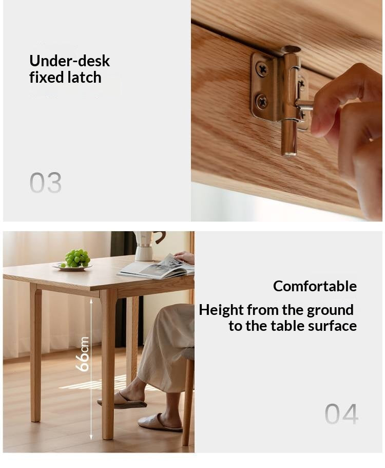 Oak Solid Wood Folding Small Dining Table