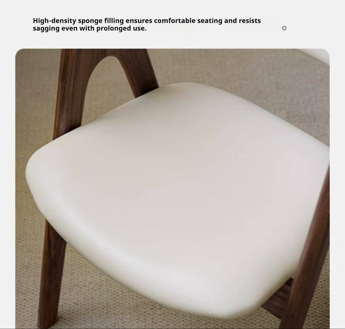 Set 4 pcs Black Walnut, Oak Solid Wood, Solid RubberWood Upholstered Dining Chair with Inverted V-Shape Legs