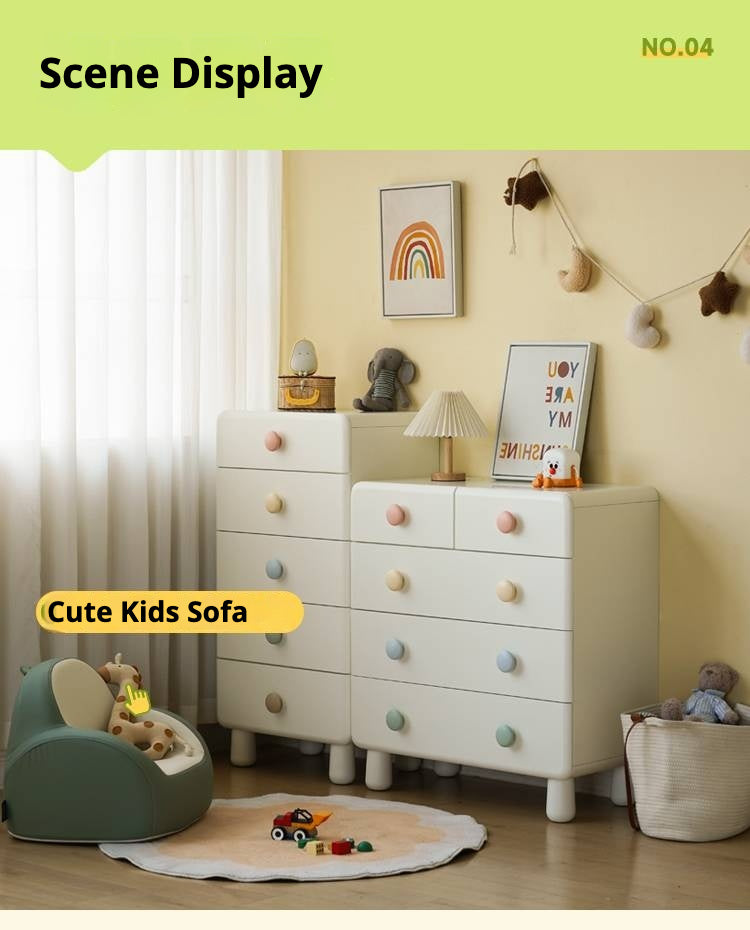Rubber Solid Wood Children's Storage Cabinet.