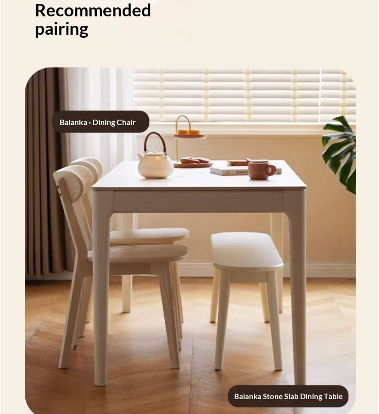 Solid Rubberwood French Cream Style  Long Bench