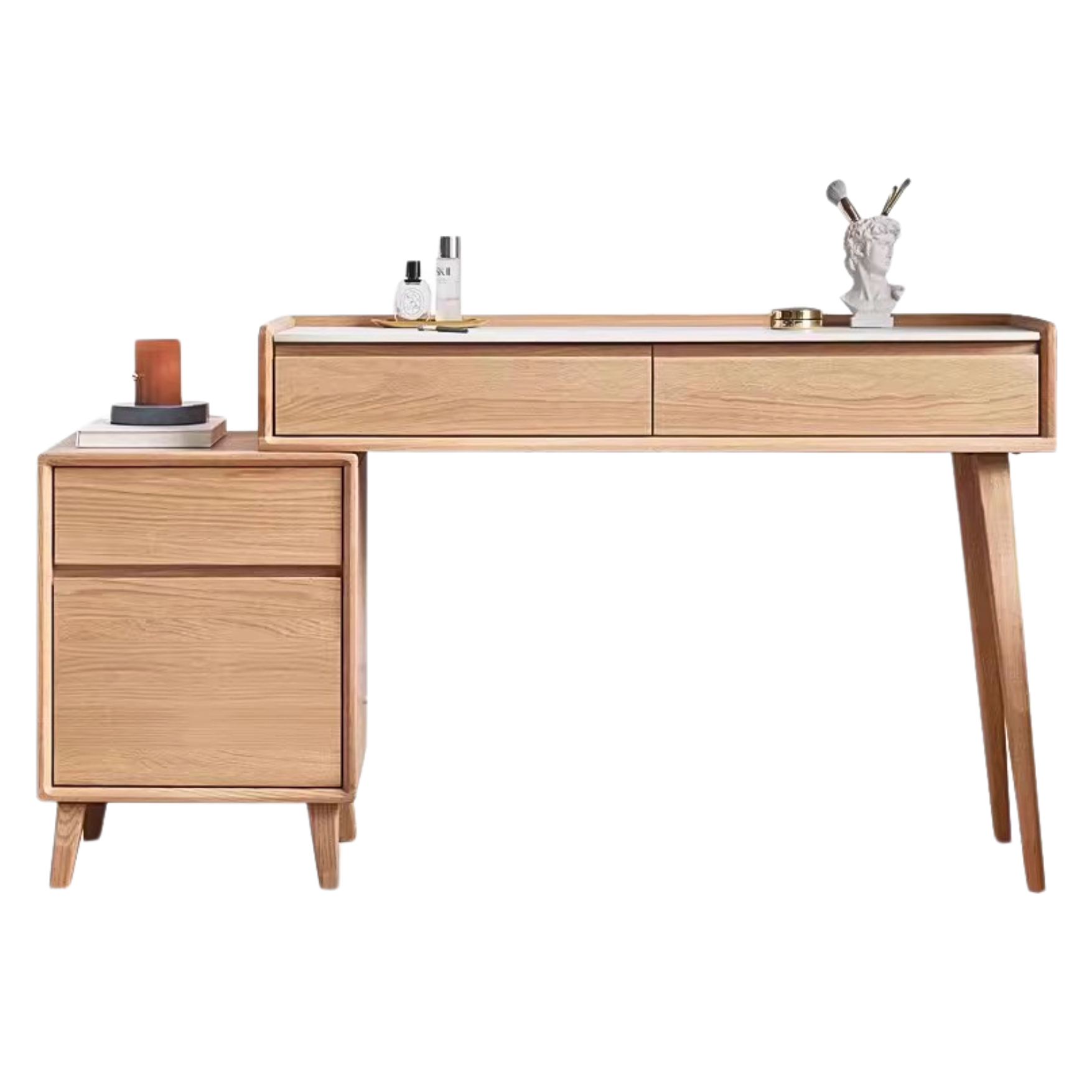 Oak solid wood Modern Simple Rock Board Dressing Table