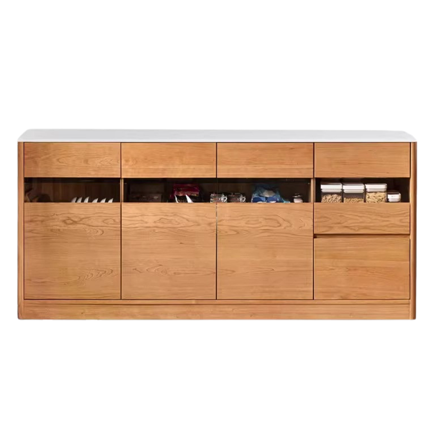 Cherry Solid Wood Large Capacity Storage Sideboard,