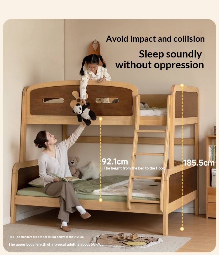Rubberwood Solid Wood Children's Bunk Bed