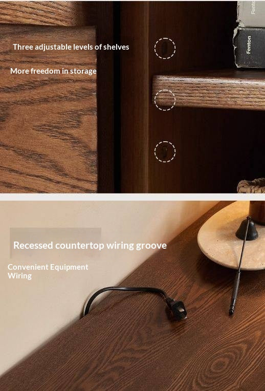 Ash Solid Wood Wabi-sabi Style TV Cabinet