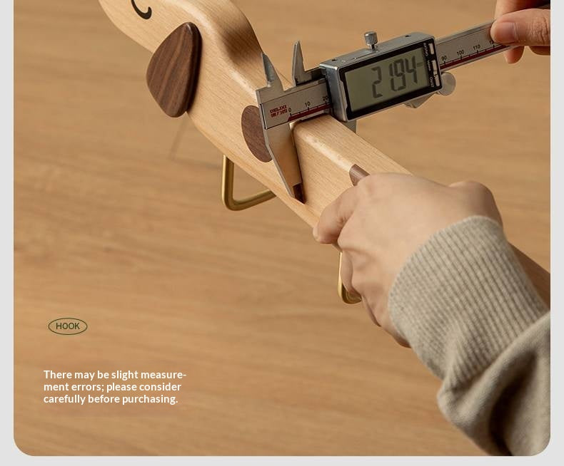 Beech, Black Walnut Solid Wood Puppy-Shaped Wall Hook with Cute Cartoon Design