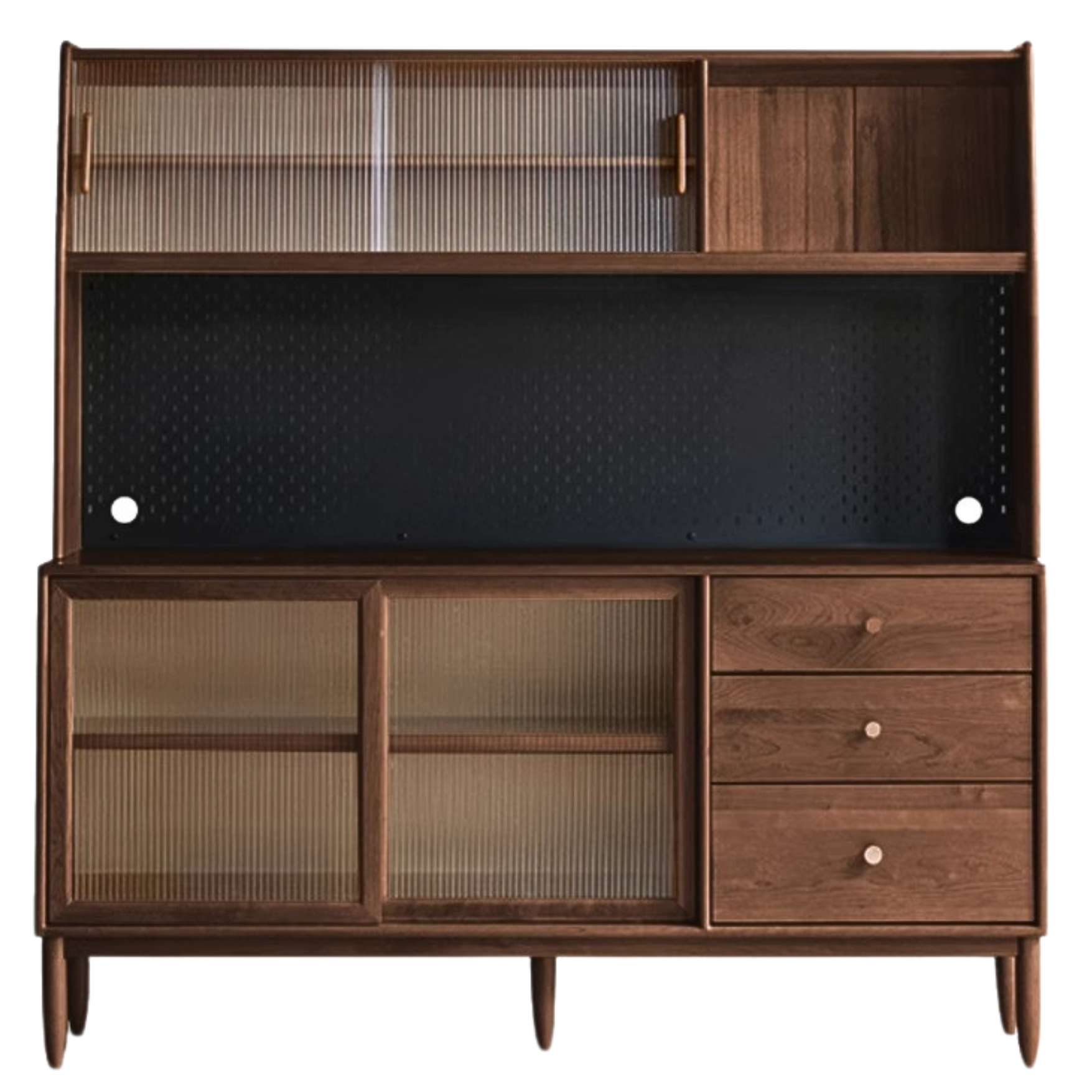 Black walnut sideboard high cabinet buffet,