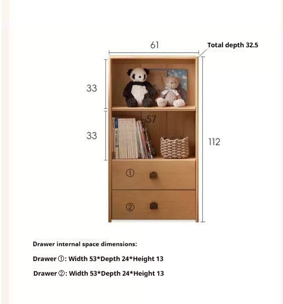 Beech Solid Wood Combination Bookcase