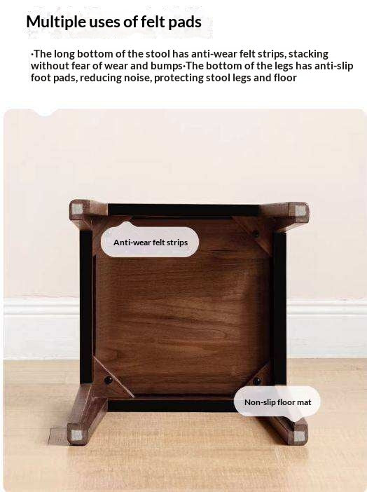 Black Walnut, Oak Solid Wood Foldable Modern Stool