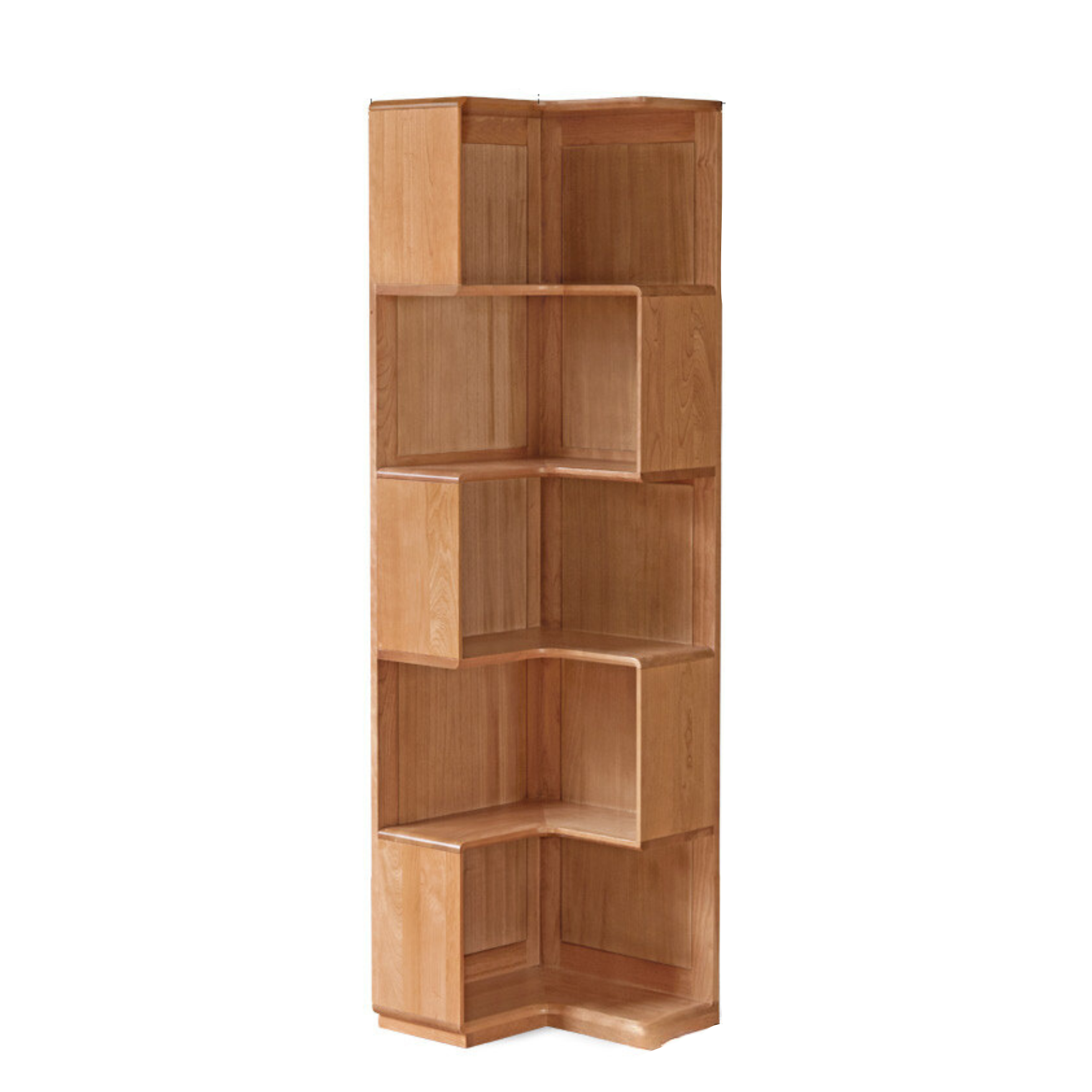 Cherry Solid Wood Corner Bookcase Floor Storage Cabinet<