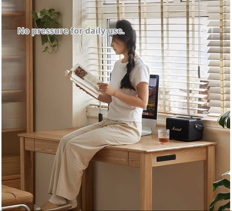 Ash Solid Wood Modern Multifunctional Office Desk