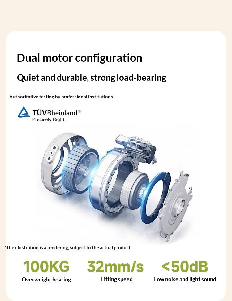 Beech Solid Wood Children's Study Desk with Electric Lift