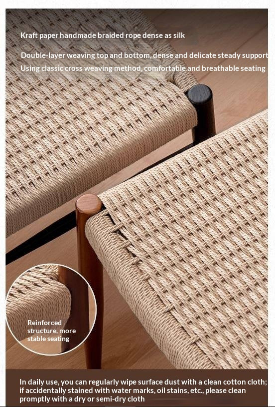 Set 4 pcs Ash, Beech, Cherry Solid Wood Dining Rope Chair