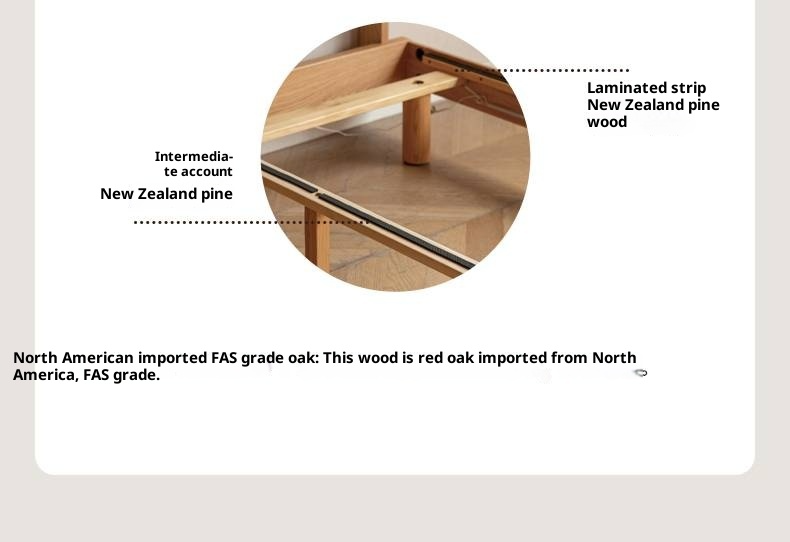 Oak, Ash Solid Wood Luminous Suspended Bed, Nordic Style