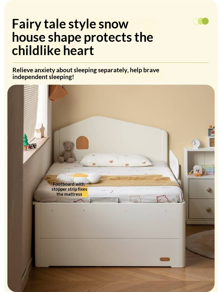 Rubberwood Solid Wood Children's White Storage Box Bed