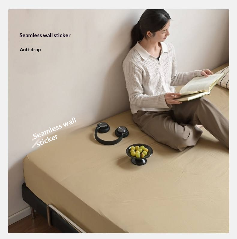 Genuine Leather Bed — Italian Light Luxury, Bauhaus Edge Design, Black Finish