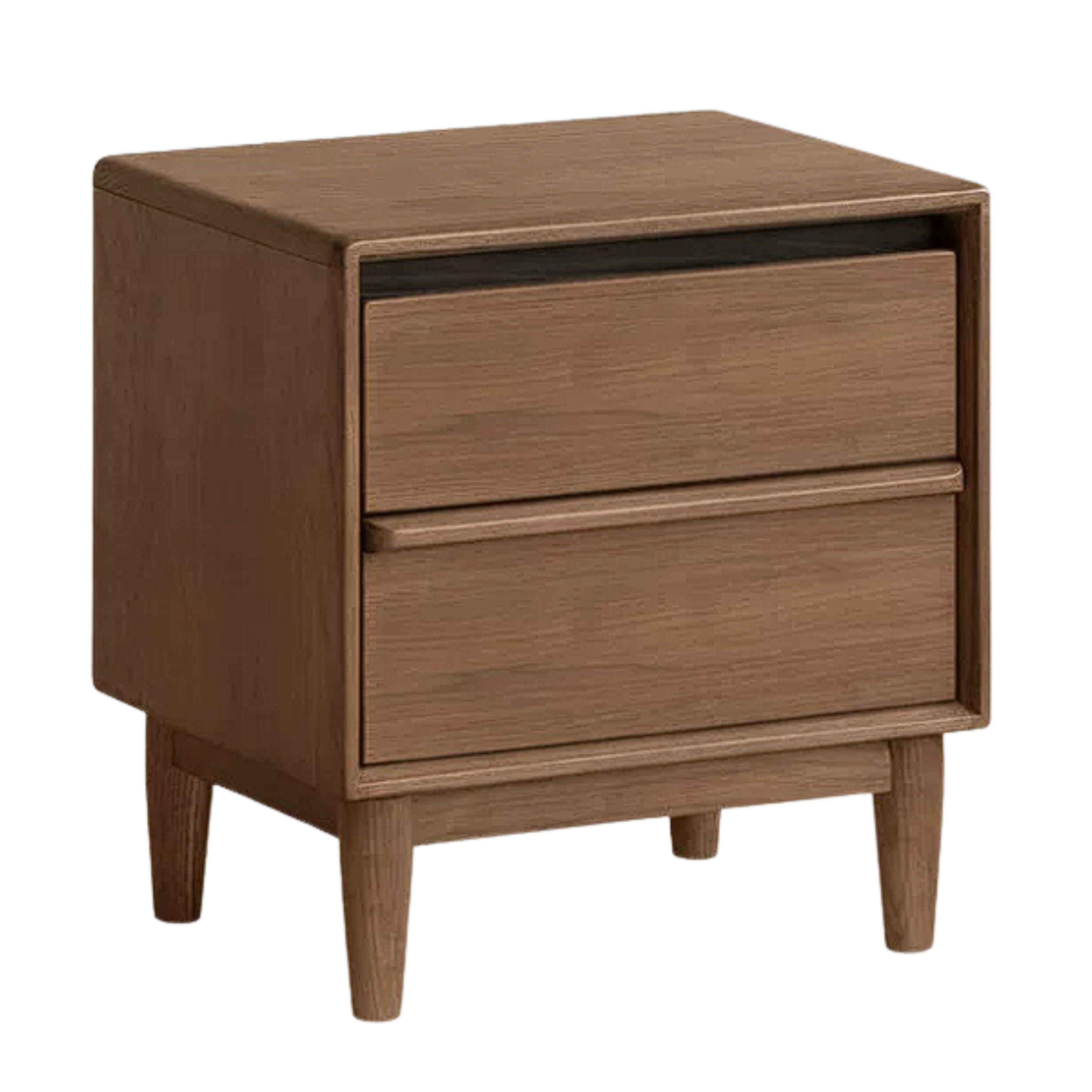 Ash, Black Walnut, Golden Sandalwood Solid Wood Log Style Nightstand