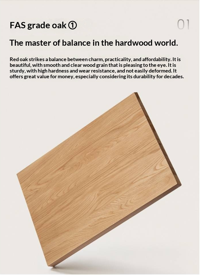 Oak Solid Wood High Box Bed in Modern Minimalist Design