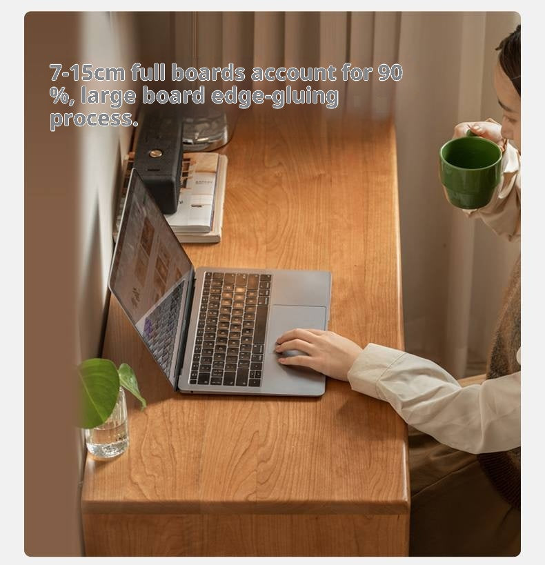 Cherry Solid Wood Retro Skeleton Line Makeup Table