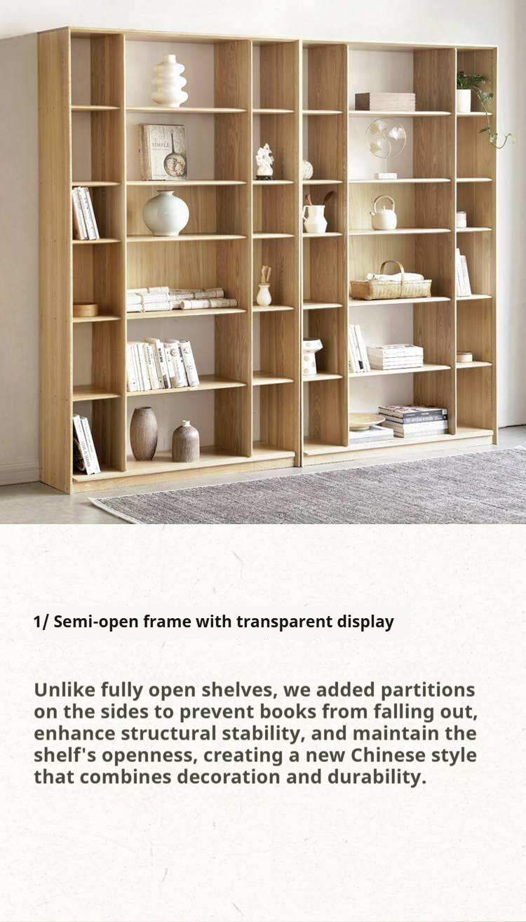 Ash Solid Wood Combination Bookcase Bookshelf<