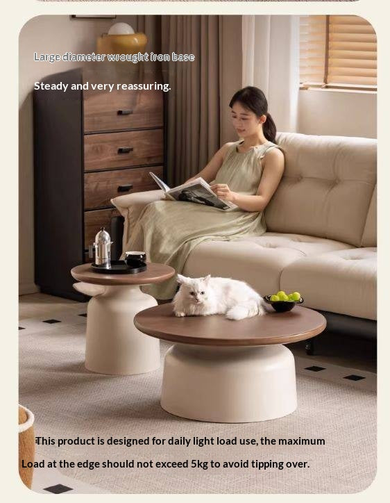 Solid Rubberwood Round Coffee Table