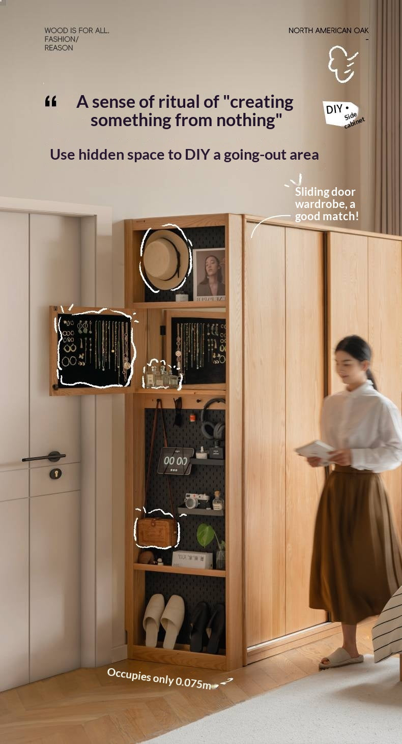 Oak, Cherry Solid Wood Corner Wardrobe