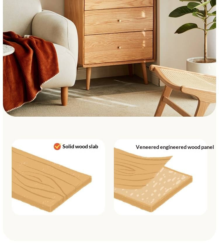 Oak Chest of Drawers Storage Cabinet.