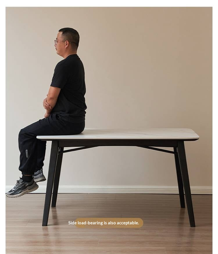 Oak Solid Wood Slate Luxury Dining Table